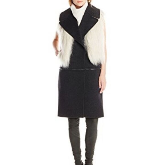 Elie Tahari Gray Willa Wool Convertible Vest in Dark Gray - Picture 13 of 13